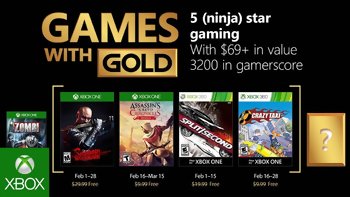 Games with Gold : Les jeux gratuits du mois de février 2018
