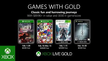 Games with Gold : Les jeux gratuits du mois de février 2019